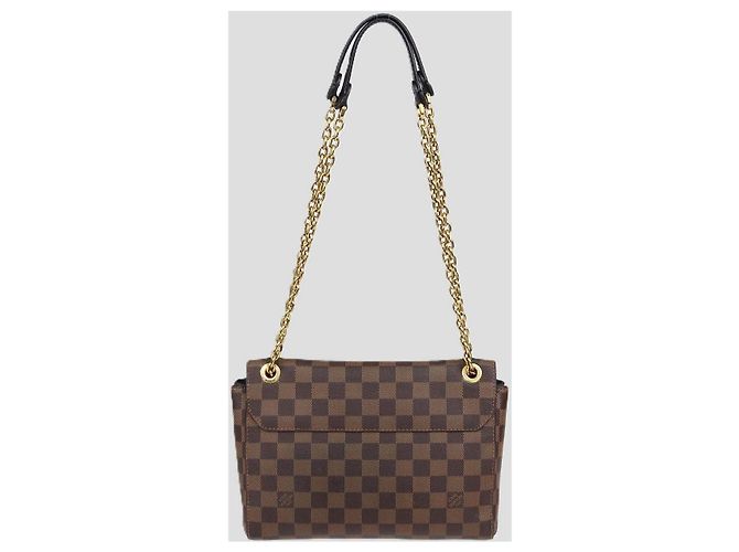 Borsa Louis Vuitton Vavin PM in tela Damier Ebene nera D'oro - vista 3