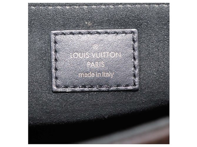Borsa Louis Vuitton Vavin PM in tela Damier Ebene nera D'oro - vista 5