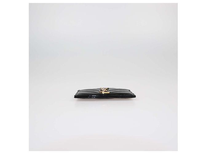 Autre Marque Tarjetero Cassandre de piel lacada acolchada negra Saint Laurent Negro - vista 4