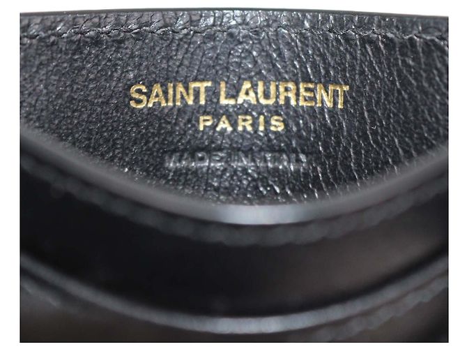 Autre Marque Tarjetero Cassandre de piel lacada acolchada negra Saint Laurent Negro - vista 5