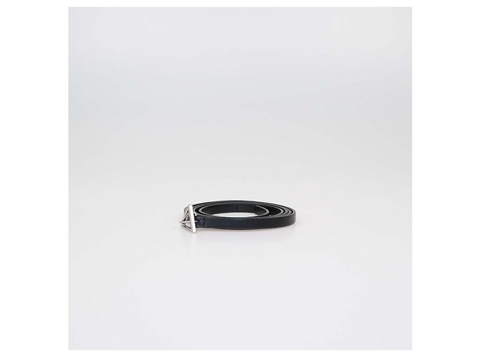 Cinturón Bottega Veneta de piel negra con hebilla triangular fina Negro - vista 2