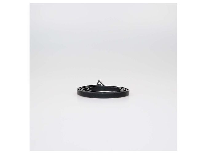 Cinturón Bottega Veneta de piel negra con hebilla triangular fina Negro - vista 3