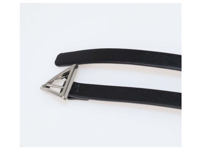 Cinturón Bottega Veneta de piel negra con hebilla triangular fina Negro - vista 5