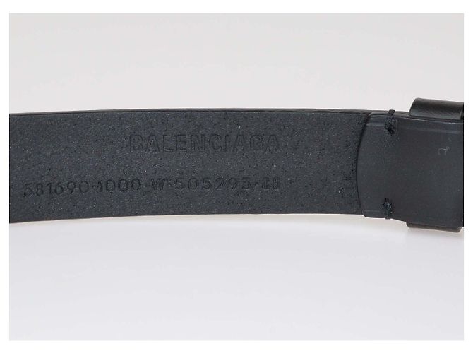 Balenciaga schmaler BB-Gürtel aus schwarzem Leder - Ansicht 4