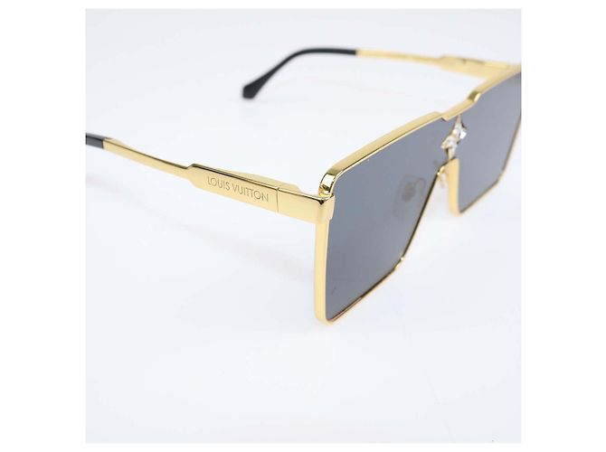 Occhiali da sole Louis Vuitton Gold, Black Cyclone Metal D'oro - vista 5