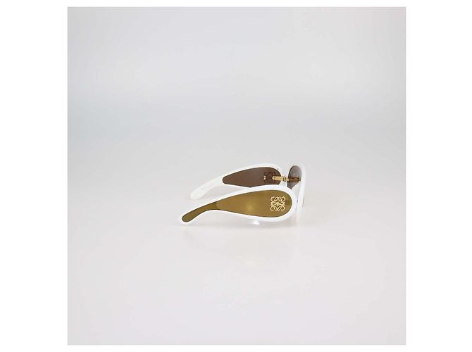 Gafas de sol Loewe White Mirrored Anagram Wave Mask Blanco - vista 3