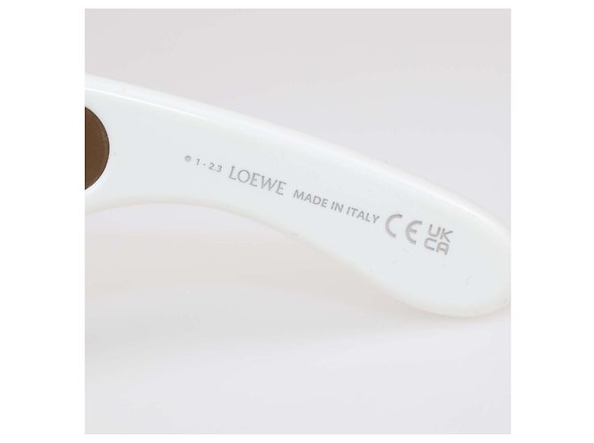 Gafas de sol Loewe White Mirrored Anagram Wave Mask Blanco - vista 6