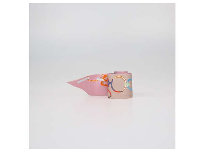 Hermès Hermes Bicolor Silk Do Re Boucles Print Twilly Multicolore - vista 4