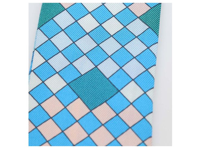 Hermès Hermes Blue Silk Colliers de Chiens Print Twilly Blau - Ansicht 5