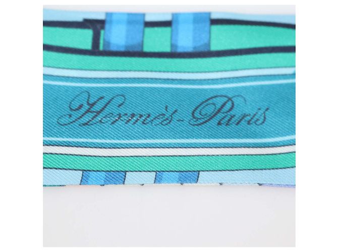 Hermès Hermes Blue Silk Colliers de Chiens Print Twilly Blau - Ansicht 7