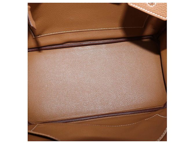 Hermès Borsa Birkin 30 Hermes in pelle Togo Gold con hardware Palladium Marrone - vista 6