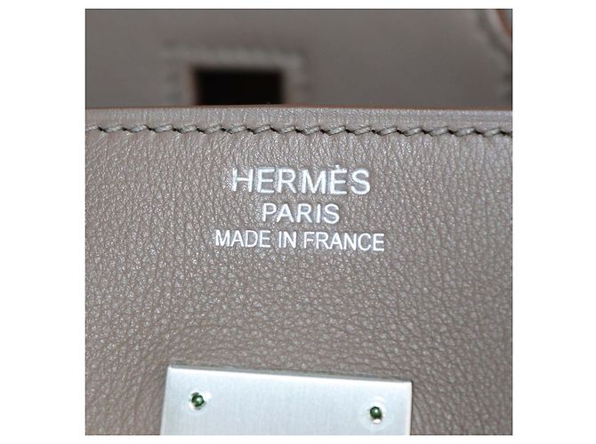 Hermès Borsa Birkin 35 Hermes Etoupe, Argile, Rose Jaipur in pelle Clemence e Swift, Palladium spazzolato - vista 5