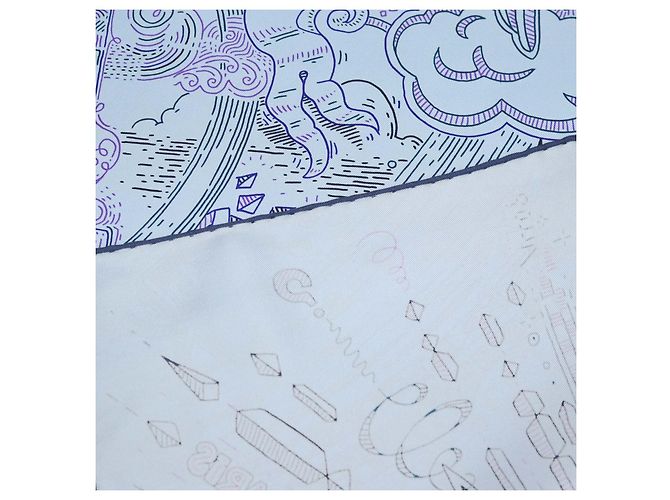 Hermès Hermes Blue Ciel, Encre, Violet Silk Please Hold The Line Scarf 90 - vista 8