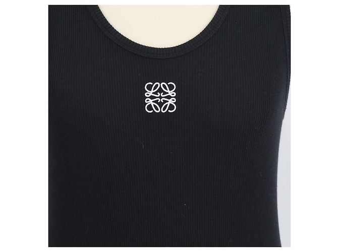 Regata Loewe em malha de algodão preta com Anagrama bordado Preto - vista 4