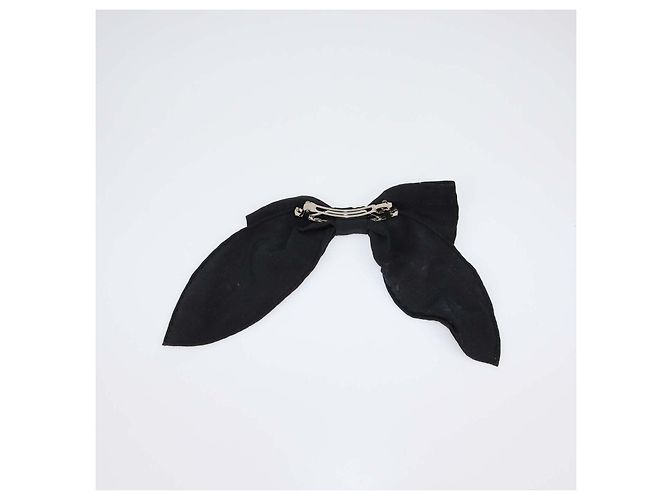 Fermi capelli Chanel in tessuto nero con fiocco - vista 2