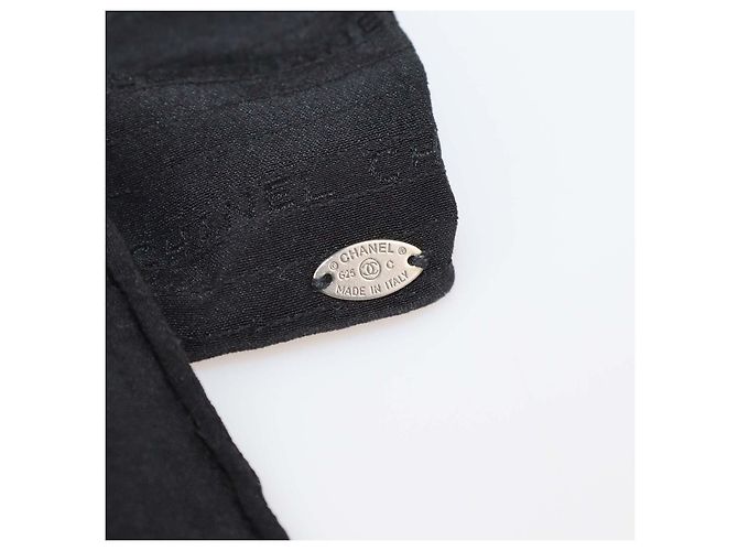 Fermi capelli Chanel in tessuto nero con fiocco - vista 5