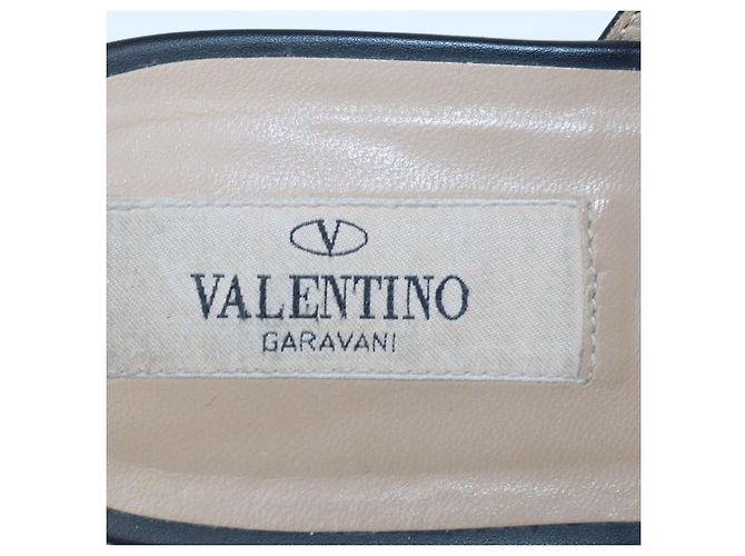 Mules basse a punta Rockstud in pelle nera Valentino Nero - vista 6