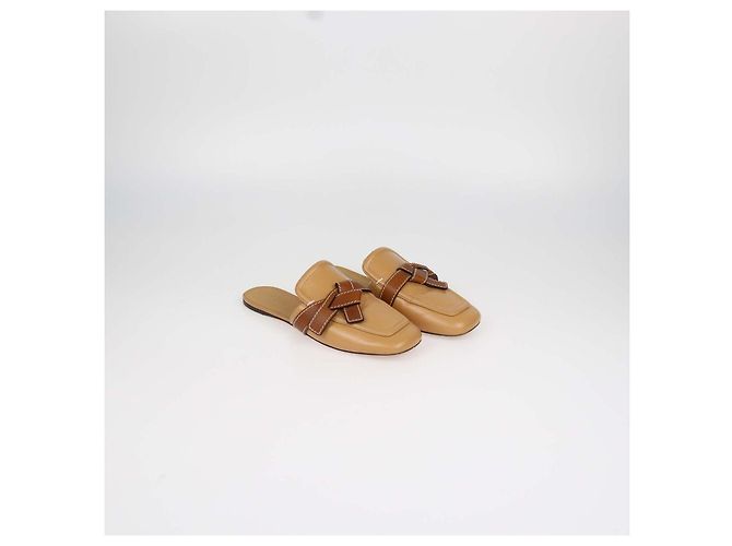 Loewe Alaia Gate Flache Mules aus Leder Tan Braun - Ansicht 2