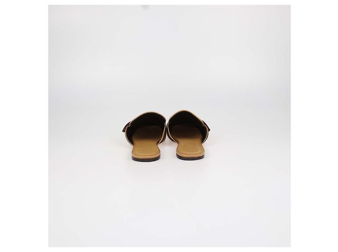 Loewe Alaia Gate Flache Mules aus Leder Tan Braun - Ansicht 5