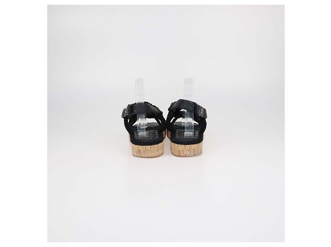 Sandali bassi Dad in pelle matelassé nera e corda Chanel Nero - vista 5