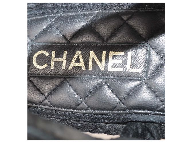 Sandali bassi Dad in pelle matelassé nera e corda Chanel Nero - vista 6