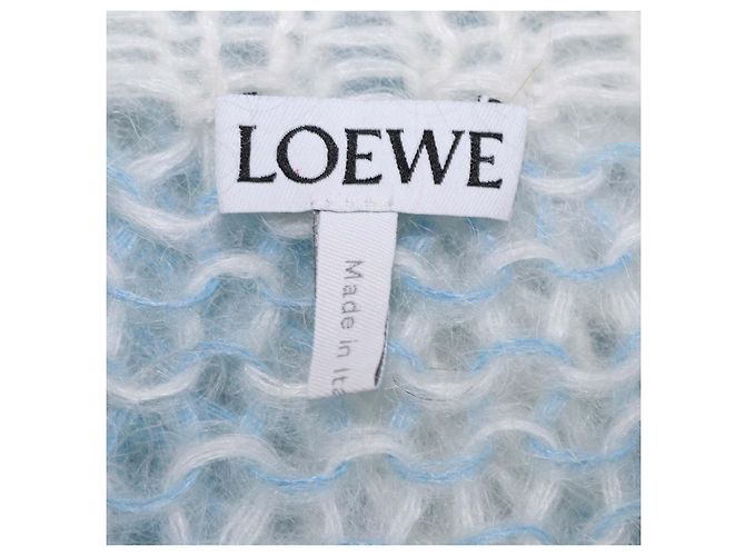 Loewe Anagram gestreifter Pullover aus Mohair-Mischung in Blau und Weiß - Ansicht 5
