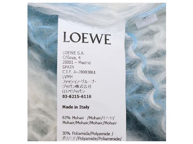 Loewe Anagram gestreifter Pullover aus Mohair-Mischung in Blau und Weiß - Ansicht 6