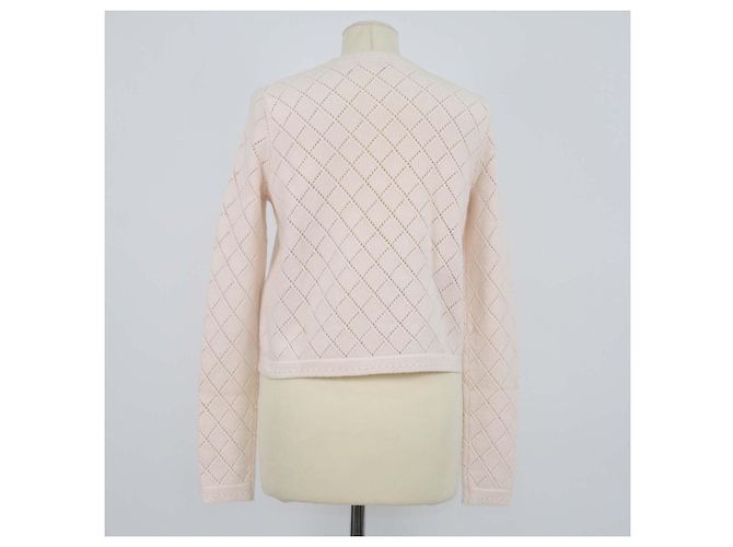 Zimmermann Cardigan aus Wolle in Hellbeige mit Pointelle-Strick - Ansicht 3