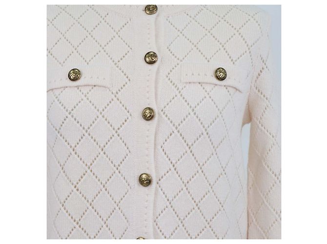 Zimmermann Cardigan aus Wolle in Hellbeige mit Pointelle-Strick - Ansicht 4