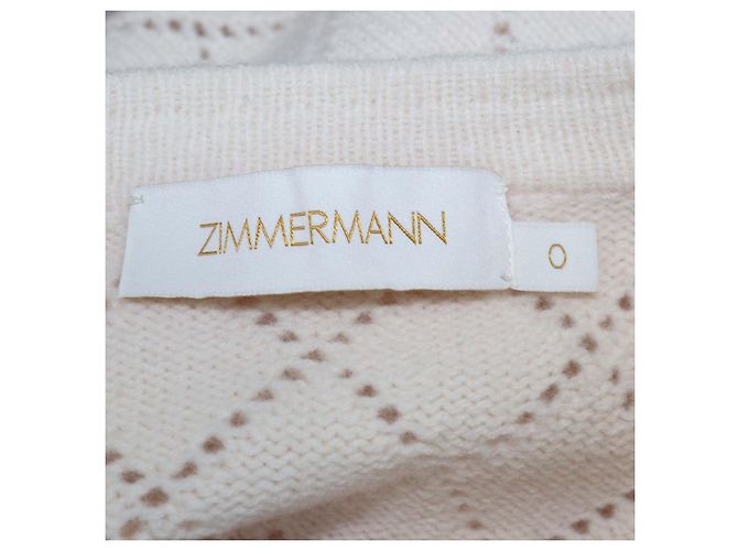 Zimmermann Cardigan aus Wolle in Hellbeige mit Pointelle-Strick - Ansicht 5