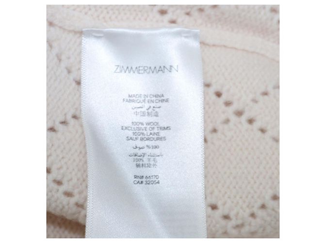 Zimmermann Cardigan aus Wolle in Hellbeige mit Pointelle-Strick - Ansicht 6