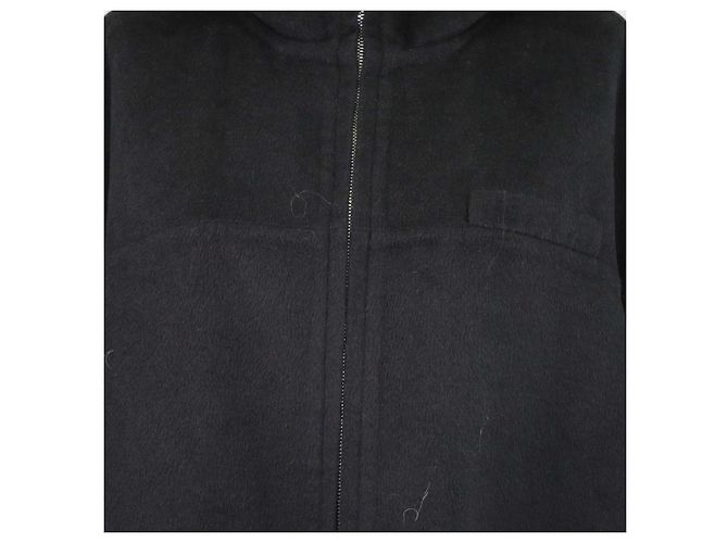 Prada Black Blend Wool Belted Hoodie Coat - view 4