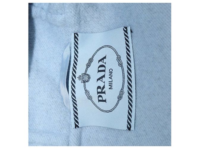 Prada Black Blend Wool Belted Hoodie Coat - view 5
