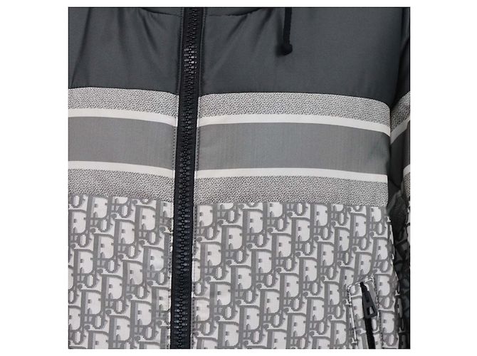 Christian Dior Grey Oblique Polyester Puffer Reversible Jacke Grau - Ansicht 4