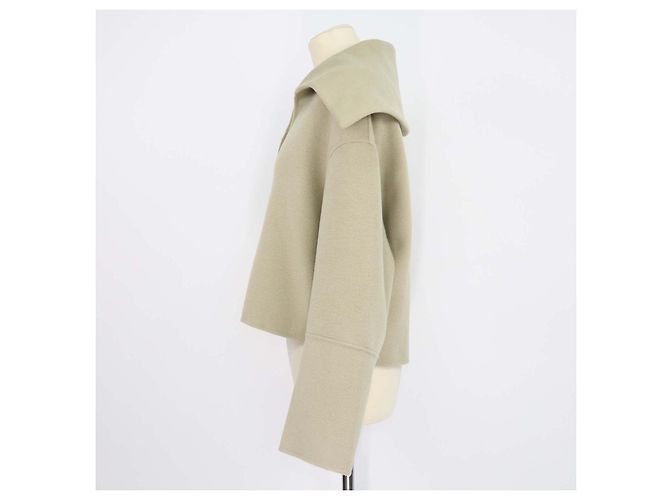 Top Maxi Piligrim in misto lana e seta beige Nanushka - vista 2