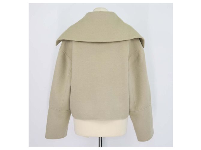 Top Maxi Piligrim in misto lana e seta beige Nanushka - vista 3