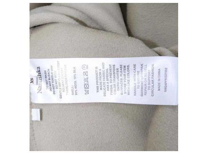 Top Maxi Piligrim in misto lana e seta beige Nanushka - vista 6