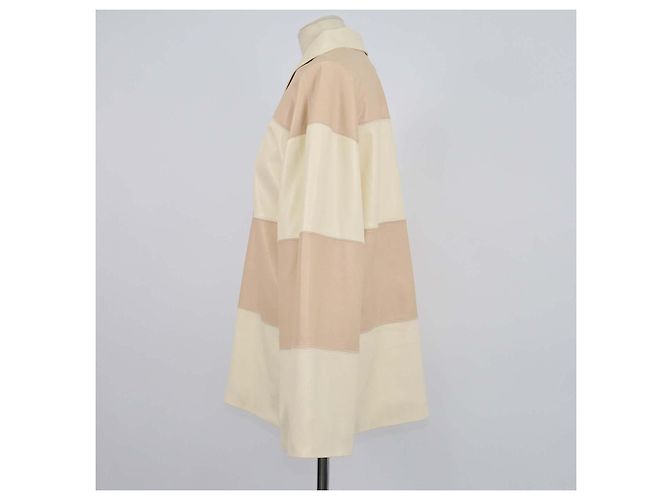 Nanushka Mini Abito in Patchwork di Eco-pelle Beige e Crema - vista 2