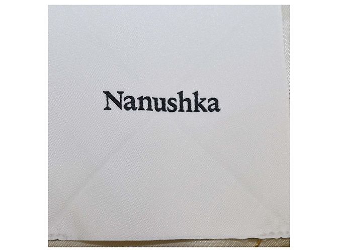 Nanushka Mini Abito in Patchwork di Eco-pelle Beige e Crema - vista 5