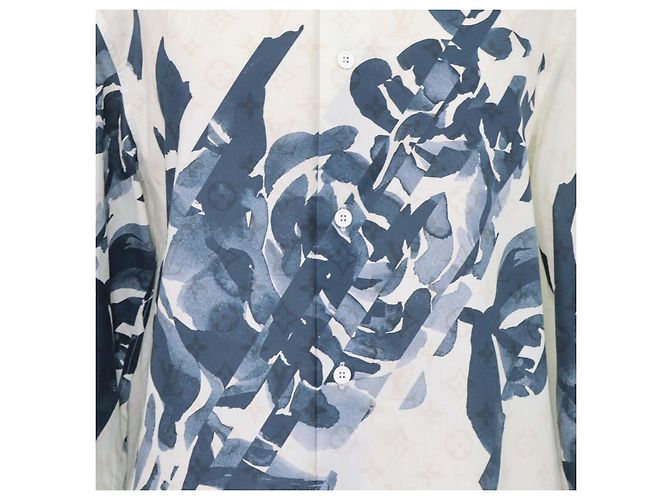 Louis Vuitton White, Blue Cotton Flower Monogram Langarmshirt - Ansicht 4