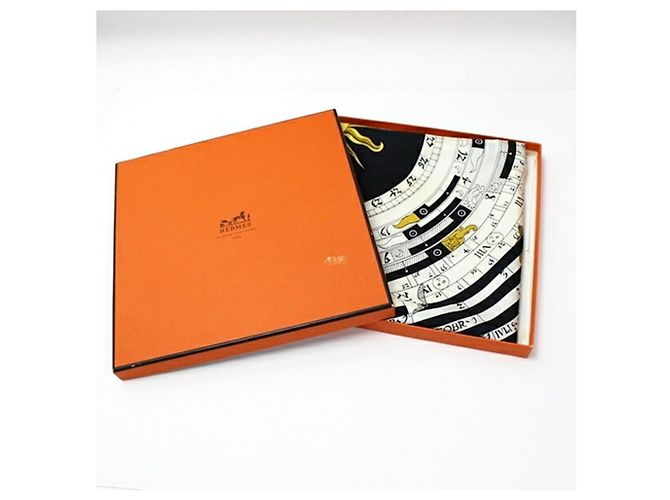 Hermès Hermes Astrology Muster-Schal Schwarz Weiß - Ansicht 5