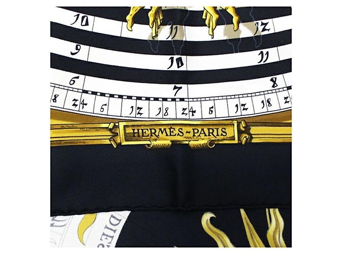 Hermès Hermes Astrology Muster-Schal Schwarz Weiß - Ansicht 8