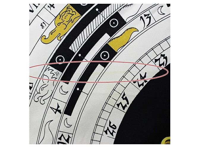 Hermès Hermes Astrology Muster-Schal Schwarz Weiß - Ansicht 9