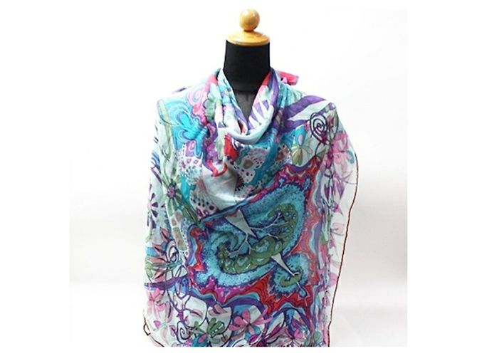 Hermès Hermes Silk Large Scarf Multiple colors Light blue - view 4
