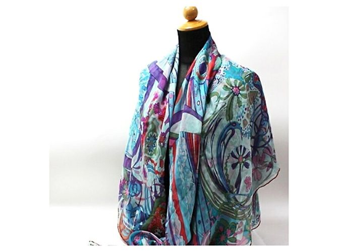 Hermès Hermes Silk Large Scarf Multiple colors Light blue - view 6