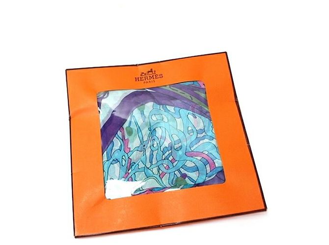 Hermès Hermes Silk Large Scarf Multiple colors Light blue - view 8