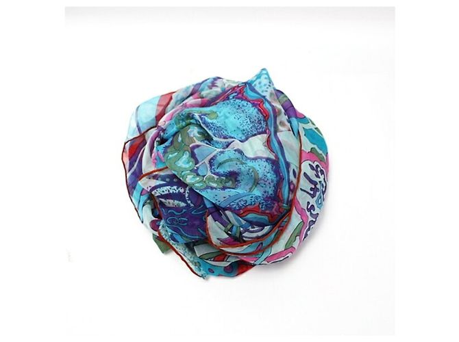 Hermès Hermes Silk Large Scarf Multiple colors Light blue - view 9