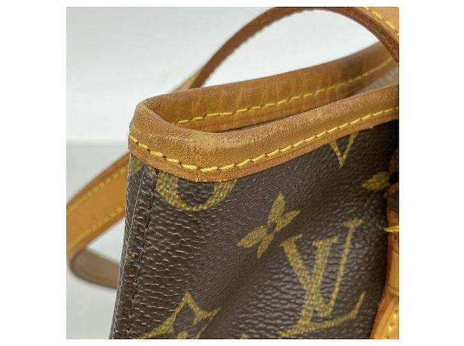 Borsa Tote Louis Vuitton Monogram Bucket PM Marrone - vista 6