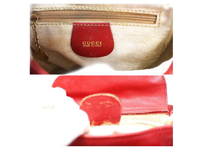 Borsa a tracolla Gucci Bamboo Rosso Crudo - vista 10