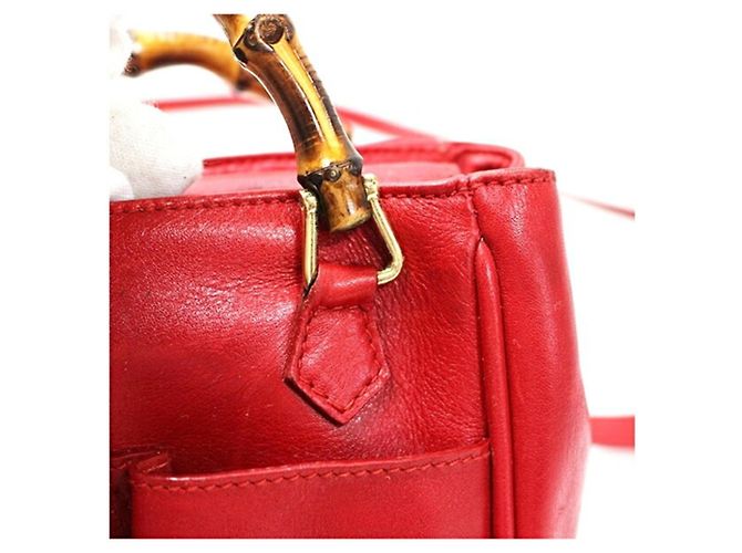 Borsa a tracolla Gucci Bamboo Rosso Crudo - vista 8